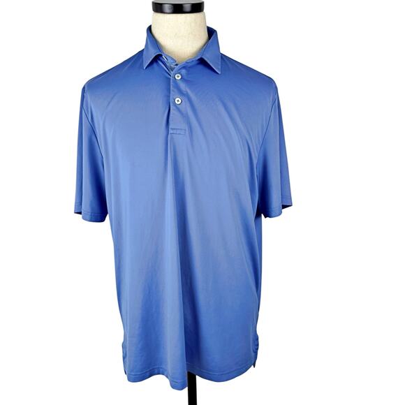RLX Ralph Lauren Blue Golf SS Polo Shirt Performance Casual Wicking Stretch LRG - Picture 1 of 7